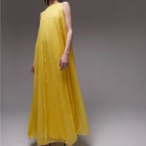 Bright yellow top shop dress